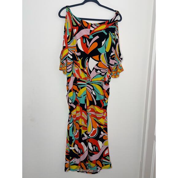Bold Elements Multicolor Mid Sleeve Midi Dress Size: XL MSRP: $78 - Picture 3 of 6